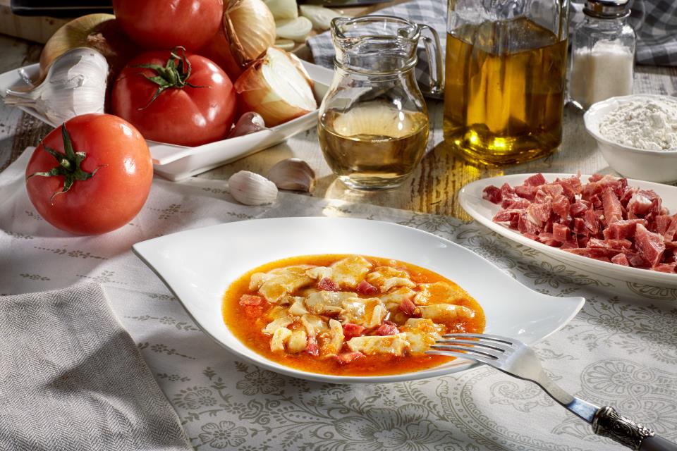 Cod tripe with bay leaf